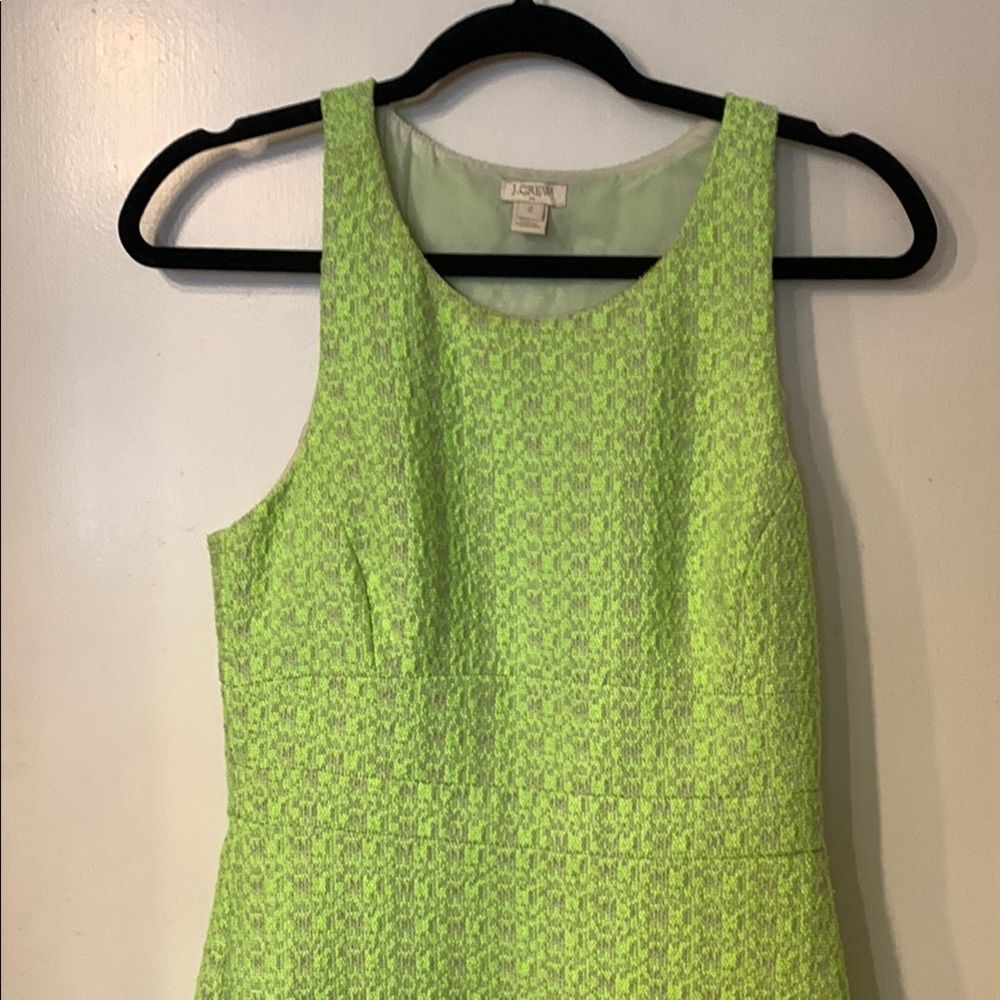 J Crew neon racerback tweed shift dress sz 2 versatile for office/ wedding guest